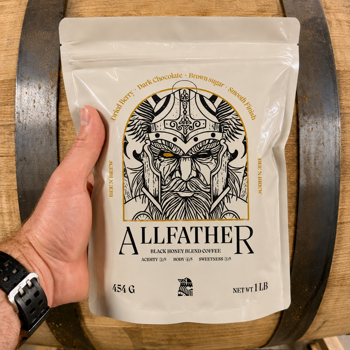Allfather Coffee black honey process coffee roasted in Fort Worth, Texas