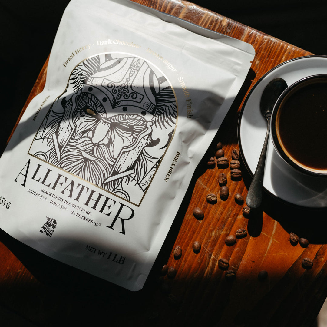 Bee & Brew Allfather Coffee whole bean coffee roasted in Fort Worth, Texas