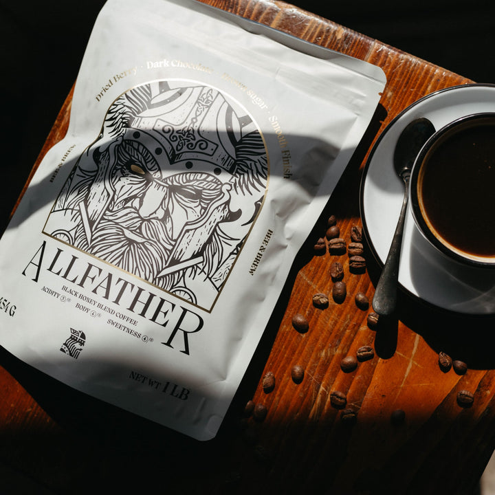 Bee & Brew Allfather Coffee whole bean coffee roasted in Fort Worth, Texas