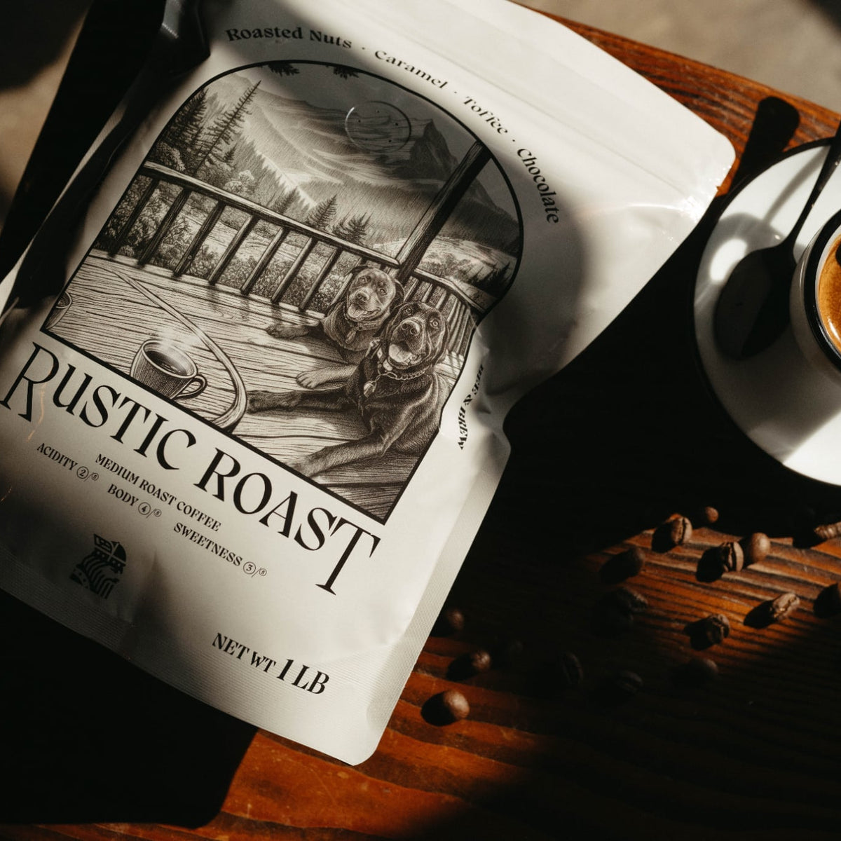 Rustic Roast espresso blend roasted in Fort Worth, Texas